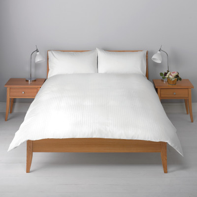 

Scala 300 TC Cotton Double King Striped Bedsheet(Pack of 1, White)