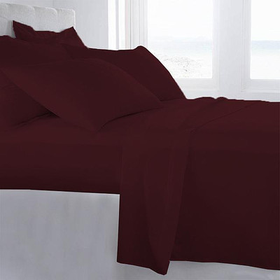 5% OFF on LNT 400 TC Cotton Double King Solid Bedsheet(Pack of 1, Wine)