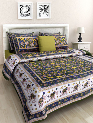 

Suraaj Fashion 250 TC Cotton Double King 3D Printed Bedsheet(Pack of 1, Multicolor)