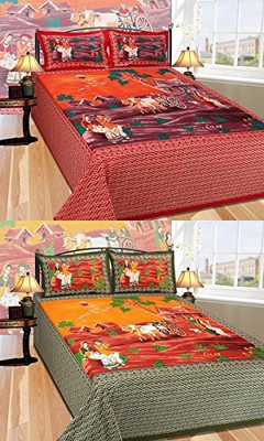 

Divy Fusion Fashion Cotton Double Printed Bedsheet(Pack of 2, Multicolor)