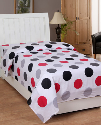 

Zesture 144 TC Cotton Single Polka Bedsheet(Pack of 1, Multicolor)