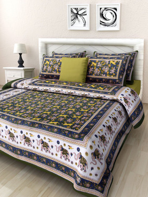 

Suraaj Fashion 300 TC Cotton Double King Floral Bedsheet(Pack of 1, Multicolor)