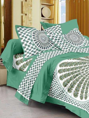 

Sanganeri Bedsheets 250 TC Cotton Double King Floral Bedsheet(Pack of 1, Multicolor)