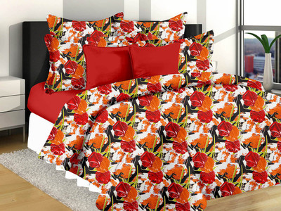 

Metro Living 144 TC Cotton Double Floral Bedsheet(Double Bedsheet With 2 Pillow Covers, Multicolor)