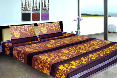 

India Furnish 120 TC Cotton Double Floral Bedsheet(Pack of 1, Multicolor)