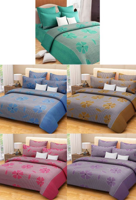 

Peponi 130 TC Cotton Double Printed Bedsheet(Pack of 5, Multicolor)