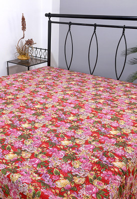 46% OFF on Rajrang 160 TC Cotton Double Floral Bedsheet(1 Bedsheet, Red)