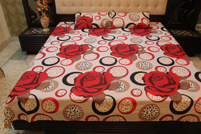 

Divyaman Cotton Double Floral Bedsheet(Pack of 1, White)