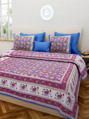 

Suraaj Fashion 300 TC Cotton Double King Floral Bedsheet(Pack of 1, Multicolor)