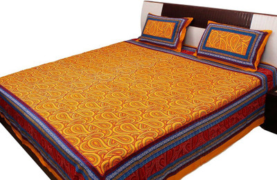

Halowishes 110 TC Cotton Double Paisley Bedsheet(Pack of 1, Multicolor)