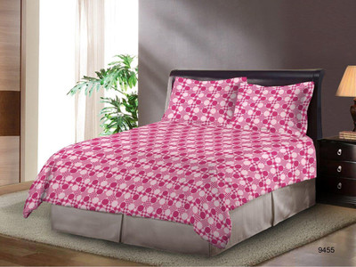 

Bombay Dyeing 120 TC Cotton Double Floral Bedsheet(Pink)
