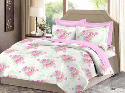 

Bombay Dyeing Cotton Double Floral Bedsheet(Pack of 1, Pink)