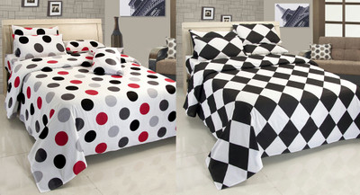 

Zesture 180 TC Cotton Double Polka Bedsheet(Pack of 2, Multicolor)