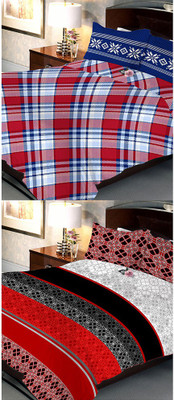 

Uber Urban 108 TC Cotton Double Abstract Bedsheet(Pack of 2, Multicolor)