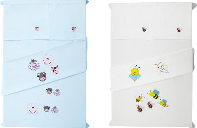 

Baby Rap 200 TC Cotton Crib Embroidered Bedsheet(Pack of 4, Multicolor)
