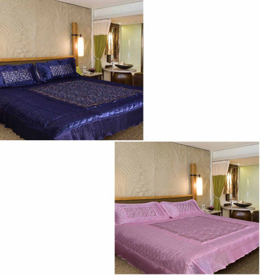 

Chelsi 120 TC Satin Double Abstract Bedsheet(Pack of 2, Multicolor)