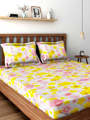 

Bombay Dyeing 144 TC Cotton Double Floral Bedsheet(Red)