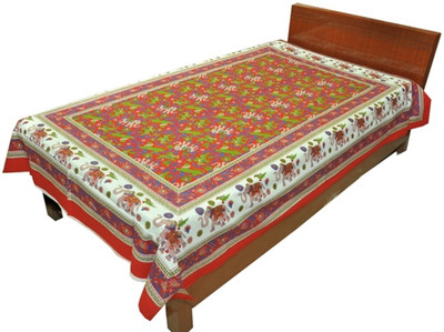 63% OFF on Silkworm Cotton Single Abstract Bedsheet(Multicolor)