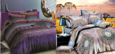 

Zesture 200 TC Polycotton Double Abstract Bedsheet(Pack of 2, Multicolor)