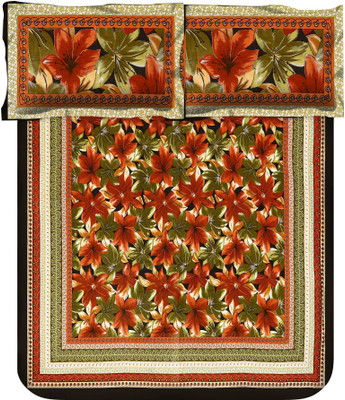 

Metro Living 144 TC Cotton Double Floral Bedsheet(1 Bedsheet, 2 Pillow Covers, Multicolor)