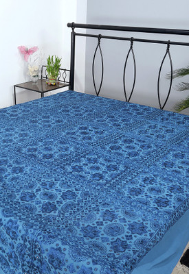 25% OFF on Rajrang 160 TC Cotton Double Floral Bedsheet(1 Bedsheet, Blue)