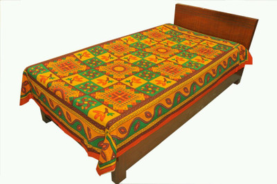 

Rajwada Fabrics Cotton Single Printed Bedsheet(Pack of 1, Multicolor)