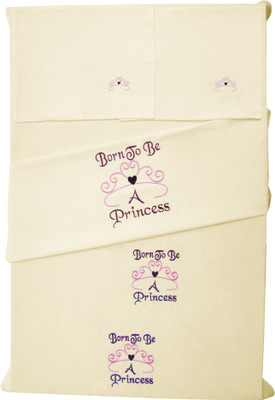 

Baby Rap 200 TC Cotton Crib Embroidered Bedsheet(Pack of 2, Yellow)