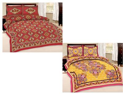 

Shopping Rajasthan Cotton Double Printed Bedsheet(Pack of 2, Multicolor)