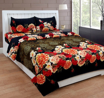 

Homefab India 144 TC Polycotton Double 3D Printed Bedsheet(Pack of 1, Multicolor)