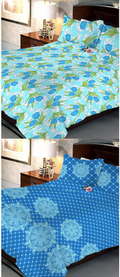 

Uber Urban 108 TC Cotton Double Abstract Bedsheet(Pack of 2, Multicolor)