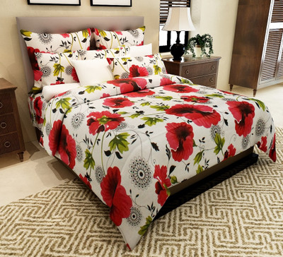 72% OFF on Home Candy 144 TC Cotton Double Floral Bedsheet(1 Double Bedsheet, 2 Pillow Covers, Red) 72% OFF on Home Candy 144 TC Cotton Double Floral Bedsheet(1 Double Bedsheet, 2 Pillow Covers, Red)