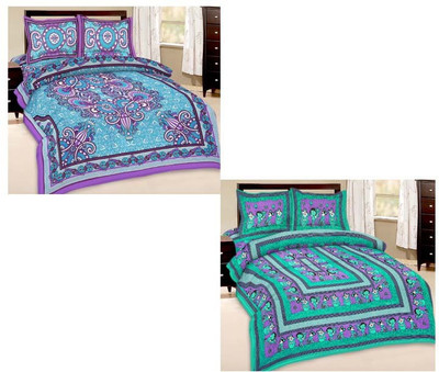 

Shopping Rajasthan Cotton Double Printed Bedsheet(Pack of 2, Multicolor)