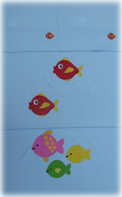 

Baby Rap 200 TC Cotton Crib Embroidered Bedsheet(Pack of 2, Blue)