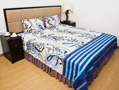 

Halowishes 200 TC Polyester Double Printed Bedsheet(Pack of 1, Multicolor)