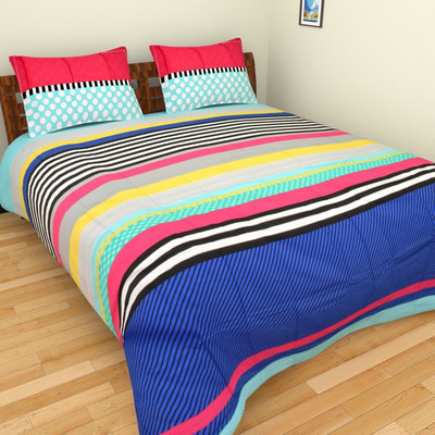 

Bichauna by Portico Cotton Double King Polka Bedsheet(Pack of 1, Multicolor)