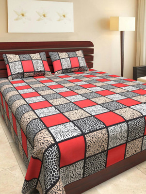 

madhav blankets Cotton Double King Printed Bedsheet(Multicolor)
