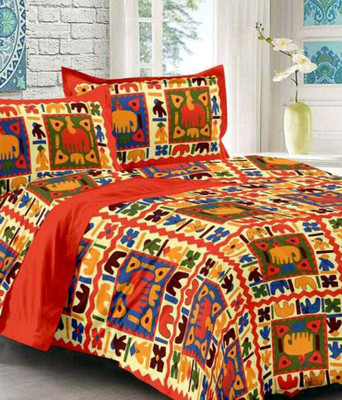 

Ahmedabed cotton 300 TC Cotton Double King Printed Bedsheet(Pack of 1, Multicolor)