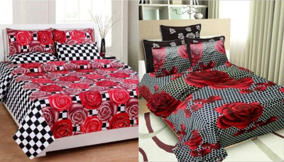 

Akshya 150 TC Cotton Double Floral Bedsheet(Pack of 2, Multicolor)