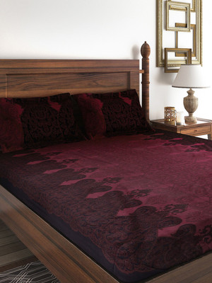 25% OFF on SWAYAM 250 TC Cotton Double Floral Bedsheet(Pack of 1, Purple)