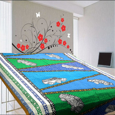 

Desert Fabrics Cotton Double King Cartoon Bedsheet(Pack of 1, Blue, Green)