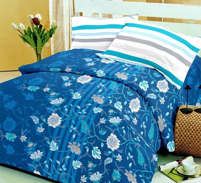 

Bliss 144 TC Cotton Double King Floral Bedsheet(Pack of 1, Multicolor)