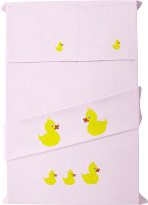 

Baby Rap 200 TC Cotton Crib Embroidered Bedsheet(Pack of 2, Pink)
