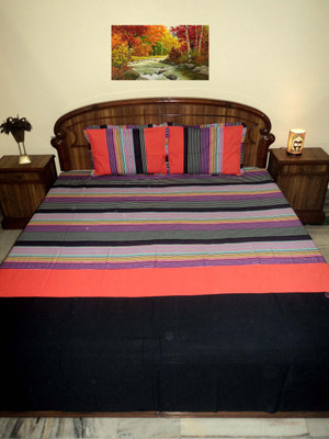 

Design Willa Cotton Double Striped Bedsheet(Pack of 1, Multicolor)