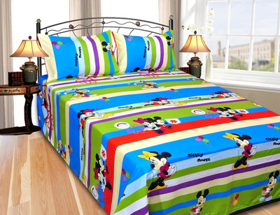 

Shobhraj 200 TC Cotton Double King Cartoon Bedsheet(Pack of 1, Multicolor)