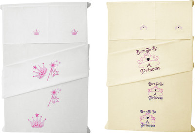 

Baby Rap 200 TC Cotton Crib Embroidered Bedsheet(Pack of 4, Multicolor)
