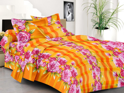 

Metro Living 144 TC Cotton Double Floral Bedsheet(Double Bedsheet With 2 Pillow Covers, Multicolor)