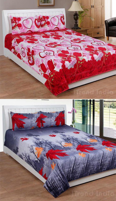 

iTrend India Polycotton Double Printed Bedsheet(Pack of 2, Multicolor)