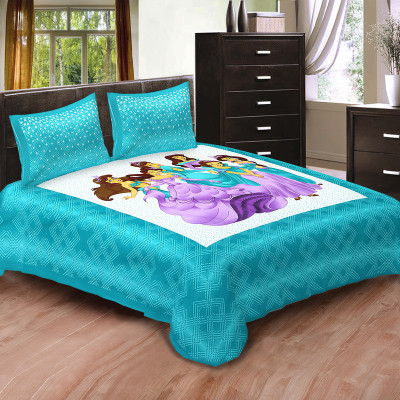 

Shilpbazaar 106 TC Cotton Double Printed Bedsheet(Pack of 1, Blue)