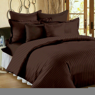 

Lookandlike 150 TC Satin Single Striped Bedsheet(Pack of 1, Brown)