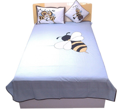 9% OFF on Hugs N Rugs 200 TC Cotton Single Embroidered Bedsheet(Pack of 3, Multicolor)